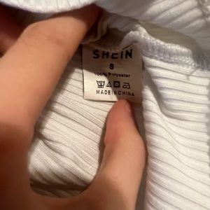 White Shein Sweater. Color is more of a bright white in person.